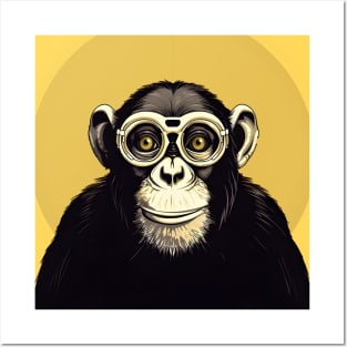 Monkey See, Monkey Do on a Dark Background Posters and Art